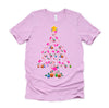 Pink Flamingo Christmas Tree Cute Flamingos Holiday Decor T-Shirt