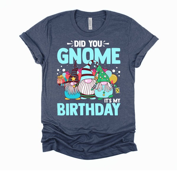 Did You Gnome It's My Birthday Gnomies Party Gnome Lover T-Shirt