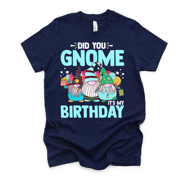 Did You Gnome It's My Birthday Gnomies Party Gnome Lover T-Shirt