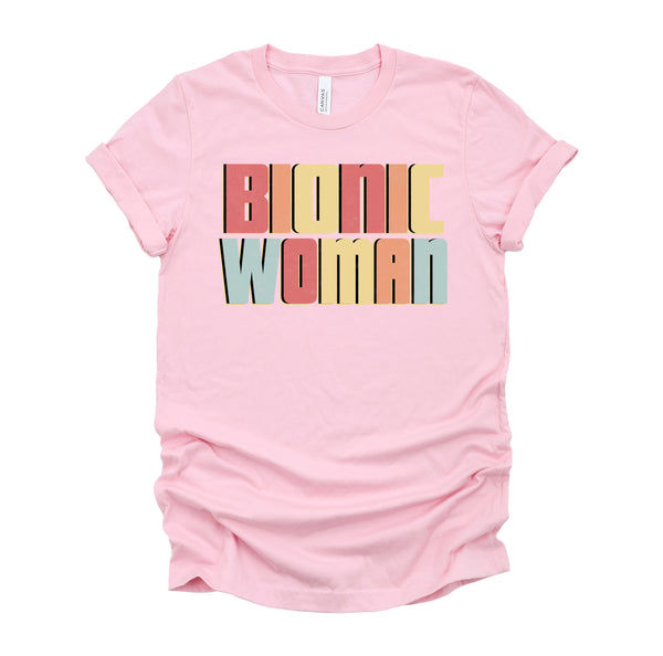 Bionic Woman Shirt / Get Well Soon Gifts For Women / Knee Hip Back Leg Replacement Tshirt - Unisex T-Shirt XS - 4XL