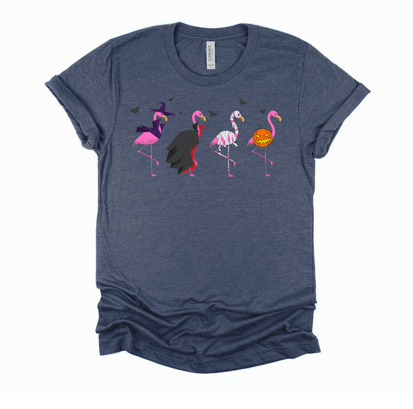 Pink Flamingo Halloween Costume Witch Vampire Mummy Jack T-Shirt