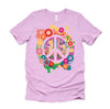 Peace Sign Colorful Flowers Hippie Retro 60s 70's T-Shirt