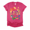Peace Sign Colorful Flowers Hippie Retro 60s 70's T-Shirt