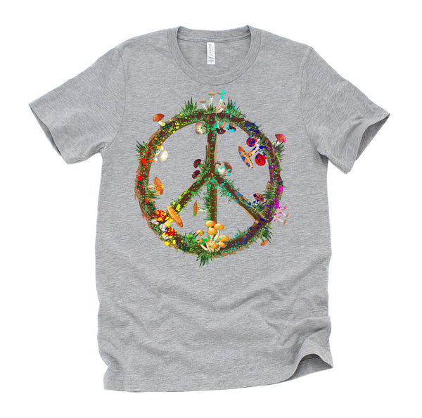 Magic Mushrooms Peace Sign Psychedelic Retro Shrooms Gift Shirt