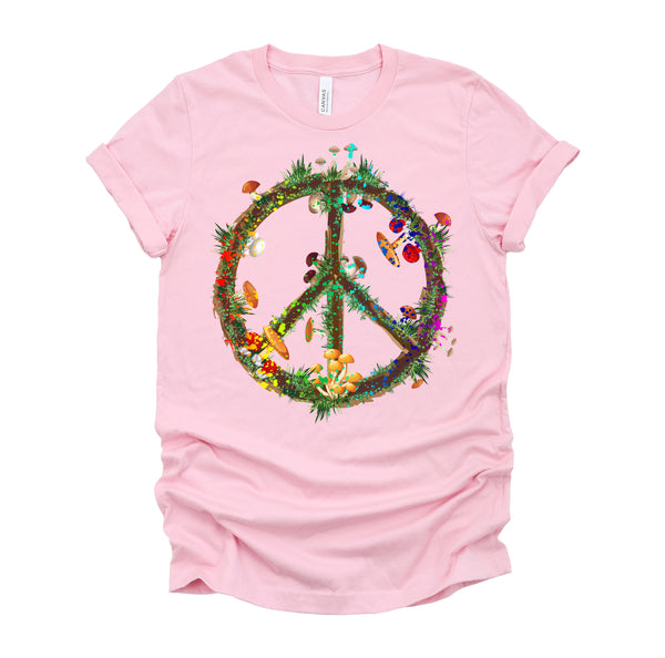 Magic Mushrooms Peace Sign Psychedelic Retro Shrooms Gift Shirt