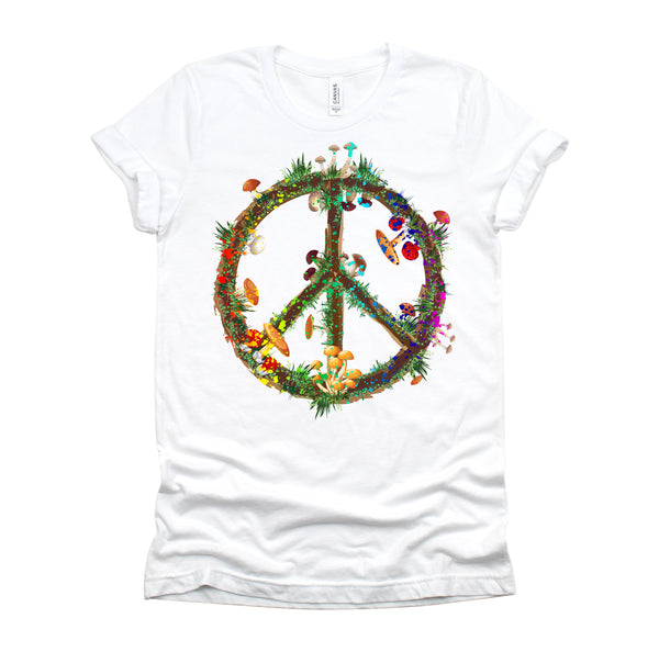 Magic Mushrooms Peace Sign Psychedelic Retro Shrooms Gift Shirt
