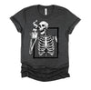 Skeleton Drinking Coffee Halloween T-Shirt