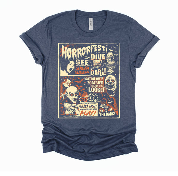 Vintage Horrorfest Poster Halloween Movie Shirt