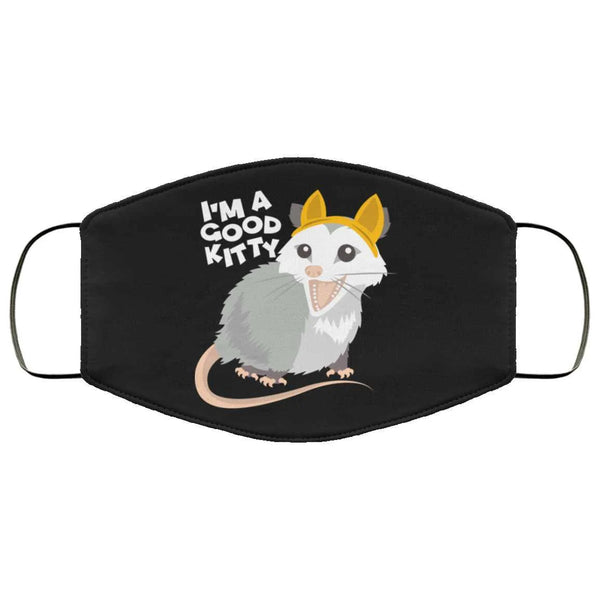 Good Kitty Cute Opossum Face Mask Adult & Kids Mask Trash Queen Possum Animal Print Face Masks Anti Microbial Ultra Breathable