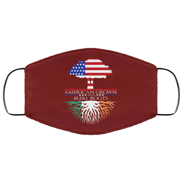 American Grown Irish Roots Face Mask Adult & Kids Mask Ireland FlagFace Masks Anti Microbial Ultra Breathable