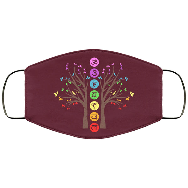 Chakra Tree Of Life Face Mask Adult & Kids Mask Yoga Meditation Healing Crystals NamasteFace Masks Anti Microbial