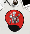 Skeleton Mouse Pad / Peace Sign Mousepad / Coffee Lover Gift / Custom Mouse Pad With Wrist Rest/ Mousepad Gel