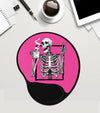 Skeleton Mouse Pad / Peace Sign Mousepad / Coffee Lover Gift / Custom Mouse Pad With Wrist Rest/ Mousepad Gel