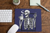 Halloween Skeleton Mouse Pad / Peace Sign Mousepad / Soft Grunge Aesthetic / Coffee Lover Gift / Skull & Bones Desk Accessories