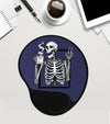 Skeleton Mouse Pad / Peace Sign Mousepad / Coffee Lover Gift / Custom Mouse Pad With Wrist Rest/ Mousepad Gel