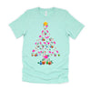 Pink Flamingo Christmas Tree Cute Flamingos Holiday Decor T-Shirt