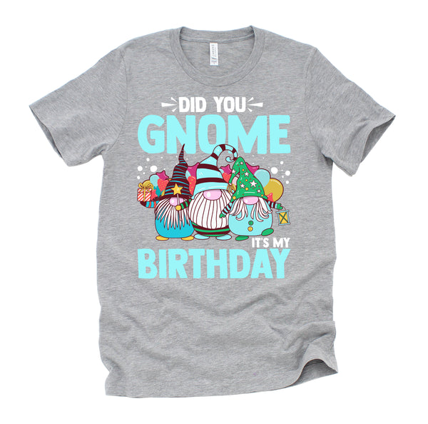 Did You Gnome It's My Birthday Gnomies Party Gnome Lover T-Shirt
