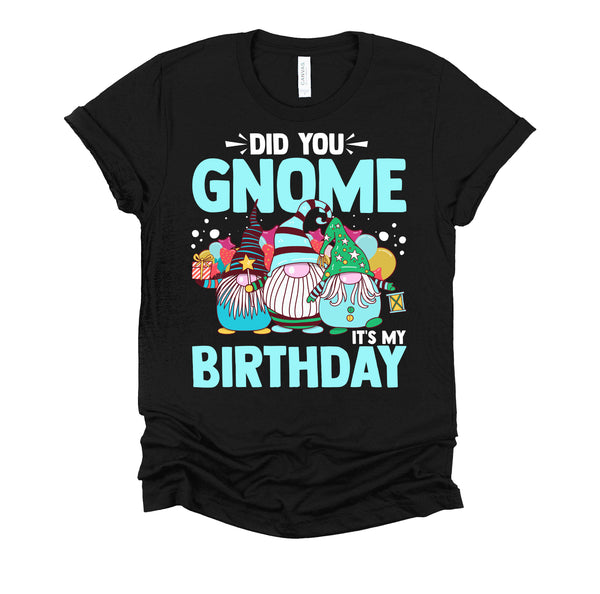 Did You Gnome It's My Birthday Gnomies Party Gnome Lover T-Shirt