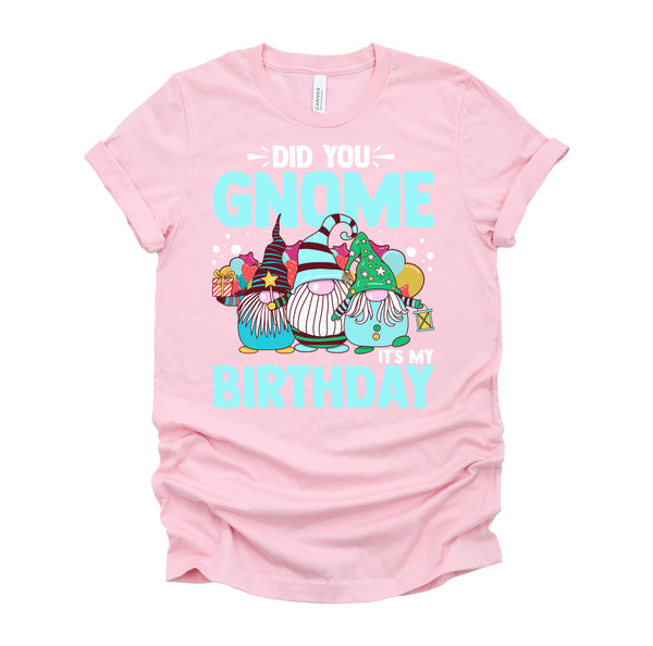 Did You Gnome It's My Birthday Gnomies Party Gnome Lover T-Shirt
