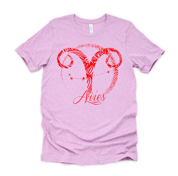 Red Aries Zodiac Sign Birthday Stars March April Horoscope T-Shirt