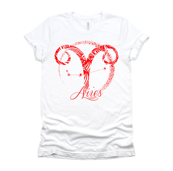 Red Aries Zodiac Sign Birthday Stars March April Horoscope T-Shirt