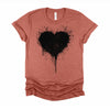 Black Heart Splatter Tshirt, Valentines Day Gift Shirt, Big Hearts Unisex T-Shirt XS-4XL