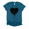 Black Heart Splatter Tshirt, Valentines Day Gift Shirt, Big Hearts Unisex T-Shirt XS-4XL