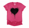Black Heart Splatter Tshirt, Valentines Day Gift Shirt, Big Hearts Unisex T-Shirt XS-4XL