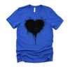Black Heart Splatter Tshirt, Valentines Day Gift Shirt, Big Hearts Unisex T-Shirt XS-4XL