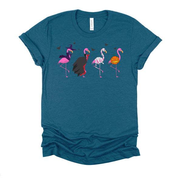 Pink Flamingo Halloween Costume Witch Vampire Mummy Jack T-Shirt