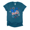 Fireworks 4th of July American Flag Patriotic Sparklers T-Shirt
