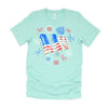 Fireworks 4th of July American Flag Patriotic Sparklers T-Shirt