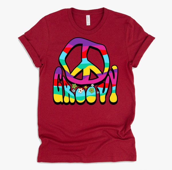 Groovy Hippie 60s 70s Peace Sign Symbol 1970s Flower Power T-Shirt