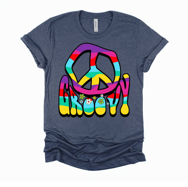 Groovy Hippie 60s 70s Peace Sign Symbol 1970s Flower Power T-Shirt