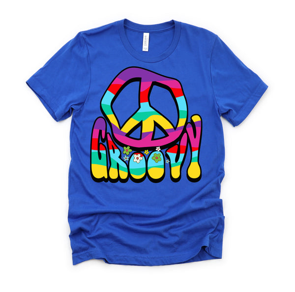 Groovy Hippie 60s 70s Peace Sign Symbol 1970s Flower Power T-Shirt