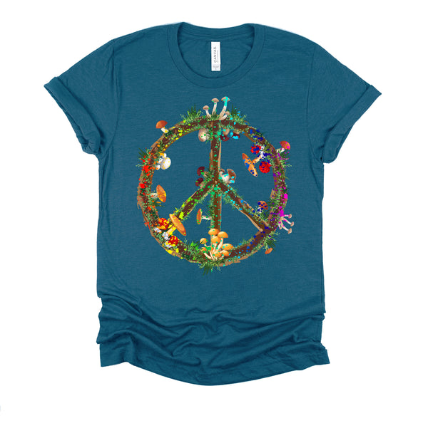 Magic Mushrooms Peace Sign Psychedelic Retro Shrooms Gift Shirt
