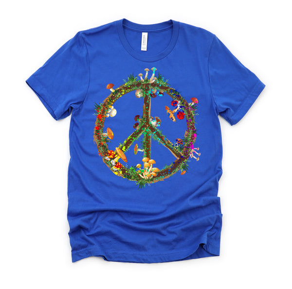 Magic Mushrooms Peace Sign Psychedelic Retro Shrooms Gift Shirt