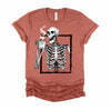 Skeleton Drinking Coffee Halloween T-Shirt