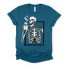 Skeleton Drinking Coffee Halloween T-Shirt