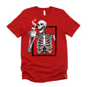 Skeleton Drinking Coffee Halloween T-Shirt