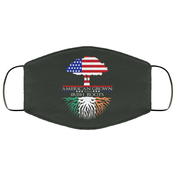 American Grown Irish Roots Face Mask Adult & Kids Mask Ireland FlagFace Masks Anti Microbial Ultra Breathable