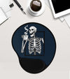 Skeleton Mouse Pad, Coffee Addict Gift, Coffee Lover Gift, Coworker Gift, Custom Mouse Pad With Wrist Rest , Mousepad Gel