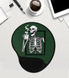 Skeleton Mouse Pad, Coffee Addict Gift, Coffee Lover Gift, Coworker Gift, Custom Mouse Pad With Wrist Rest , Mousepad Gel