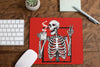 Halloween Skeleton Mouse Pad / Peace Sign Mousepad / Soft Grunge Aesthetic / Coffee Lover Gift / Skull & Bones Desk Accessories