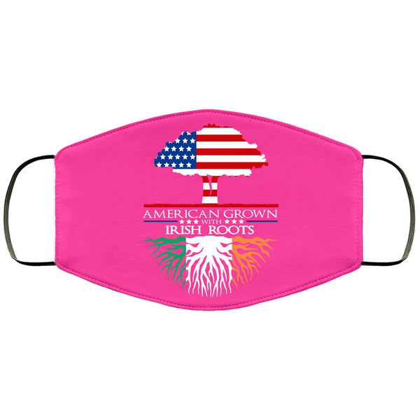 American Grown Irish Roots Face Mask Adult & Kids Mask Ireland FlagFace Masks Anti Microbial Ultra Breathable