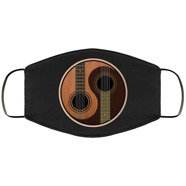 Guitar Face Mask Adult & Kids Mask Yin Yang Musician GuitaristFace Masks Anti Microbial Ultra Breathable