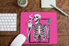 Halloween Skeleton Mouse Pad / Peace Sign Mousepad / Soft Grunge Aesthetic / Coffee Lover Gift / Skull & Bones Desk Accessories