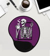 Skeleton Mouse Pad / Peace Sign Mousepad / Coffee Lover Gift / Custom Mouse Pad With Wrist Rest/ Mousepad Gel