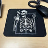 Halloween Skeleton Mouse Pad / Peace Sign Mousepad / Soft Grunge Aesthetic / Coffee Lover Gift / Skull & Bones Desk Accessories